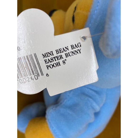 DISNEY EASTER BUNNY POOH - 1999 - Mini Bean Bag 8" - NWT Pooh Plush Mouseketoys - Picture 5 of 8